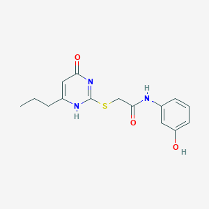 N-(3-hydroxyphenyl)-2-[(4-oxo-6-propyl-1H-pyrimidin-2-yl)sulfanyl]acetamide