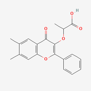 molecular formula C20H18O5 B7735606 2-(6,7-Dimethyl-4-oxo-2-phenylchromen-3-yl)oxypropanoic acid 