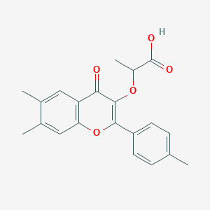 molecular formula C21H20O5 B7735612 2-[6,7-Dimethyl-2-(4-methylphenyl)-4-oxochromen-3-yl]oxypropanoic acid 