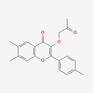molecular formula C21H20O4 B7735615 6,7-Dimethyl-2-(4-methylphenyl)-3-(2-oxopropoxy)chromen-4-one 