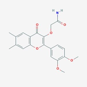 molecular formula C21H21NO6 B7735618 2-[2-(3,4-Dimethoxyphenyl)-6,7-dimethyl-4-oxochromen-3-yl]oxyacetamide 
