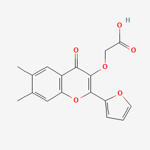 molecular formula C17H14O6 B7735625 2-[2-(Furan-2-yl)-6,7-dimethyl-4-oxochromen-3-yl]oxyacetic acid 