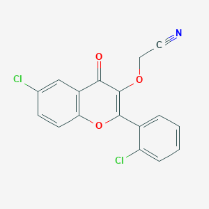 molecular formula C17H9Cl2NO3 B7735655 2-[6-Chloro-2-(2-chlorophenyl)-4-oxochromen-3-yl]oxyacetonitrile 