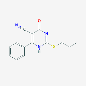 4-oxo-6-phenyl-2-propylsulfanyl-1H-pyrimidine-5-carbonitrile