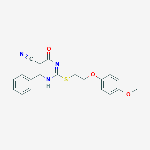 2-[2-(4-methoxyphenoxy)ethylsulfanyl]-4-oxo-6-phenyl-1H-pyrimidine-5-carbonitrile