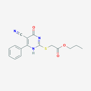 propyl 2-[(5-cyano-4-oxo-6-phenyl-1H-pyrimidin-2-yl)sulfanyl]acetate