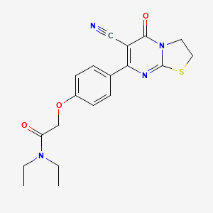 molecular formula C19H20N4O3S B7736261 2-[4-(6-cyano-5-oxo-2,3-dihydro-5H-[1,3]thiazolo[3,2-a]pyrimidin-7-yl)phenoxy]-N,N-diethylacetamide 