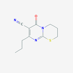 molecular formula C11H13N3OS B7736289 6-oxo-8-propyl-3,4-dihydro-2H-pyrimido[2,1-b][1,3]thiazine-7-carbonitrile 