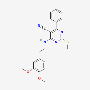 molecular formula C22H22N4O2S B7736345 4-{[2-(3,4-Dimethoxyphenyl)ethyl]amino}-2-(methylthio)-6-phenylpyrimidine-5-carbonitrile 