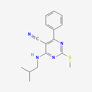 molecular formula C16H18N4S B7736346 4-(Isobutylamino)-2-(methylthio)-6-phenylpyrimidine-5-carbonitrile 