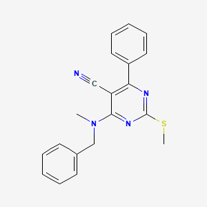 molecular formula C20H18N4S B7736352 4-[Benzyl(methyl)amino]-2-(methylthio)-6-phenylpyrimidine-5-carbonitrile 