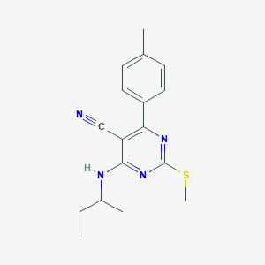 molecular formula C17H20N4S B7736386 4-(Sec-butylamino)-6-(4-methylphenyl)-2-(methylthio)pyrimidine-5-carbonitrile 