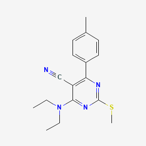 4-(Diethylamino)-6-(4-methylphenyl)-2-(methylthio)pyrimidine-5-carbonitrile