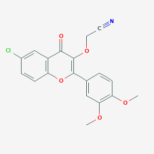 molecular formula C19H14ClNO5 B7736500 2-[6-Chloro-2-(3,4-dimethoxyphenyl)-4-oxochromen-3-yl]oxyacetonitrile 