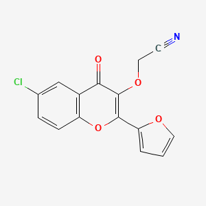 molecular formula C15H8ClNO4 B7736503 2-[6-Chloro-2-(furan-2-yl)-4-oxochromen-3-yl]oxyacetonitrile 