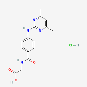 molecular formula C15H17ClN4O3 B7736558 2-[[4-[(4,6-Dimethylpyrimidin-2-yl)amino]benzoyl]amino]acetic acid;hydrochloride 