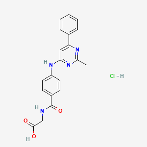 molecular formula C20H19ClN4O3 B7736562 2-[[4-[(2-Methyl-6-phenylpyrimidin-4-yl)amino]benzoyl]amino]acetic acid;hydrochloride 