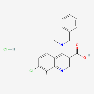 4-[Benzyl(methyl)amino]-7-chloro-8-methylquinoline-3-carboxylic acid;hydrochloride
