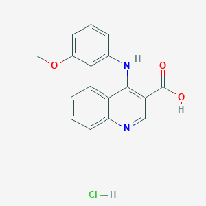 molecular formula C17H15ClN2O3 B7736600 4-(3-Methoxyanilino)quinoline-3-carboxylic acid;hydrochloride 