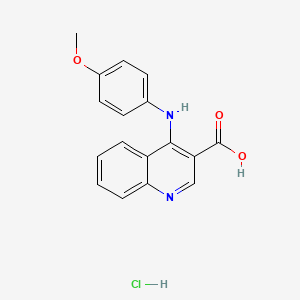 molecular formula C17H15ClN2O3 B7736606 4-(4-Methoxyanilino)quinoline-3-carboxylic acid;hydrochloride 