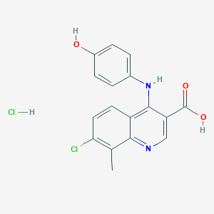 molecular formula C17H14Cl2N2O3 B7736615 7-Chloro-4-(4-hydroxyanilino)-8-methylquinoline-3-carboxylic acid;hydrochloride 
