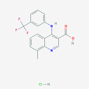 molecular formula C18H14ClF3N2O2 B7736646 8-Methyl-4-[3-(trifluoromethyl)anilino]quinoline-3-carboxylic acid;hydrochloride 