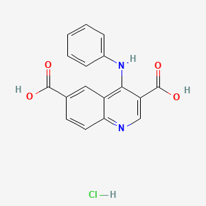 4-Anilinoquinoline-3,6-dicarboxylic acid;hydrochloride