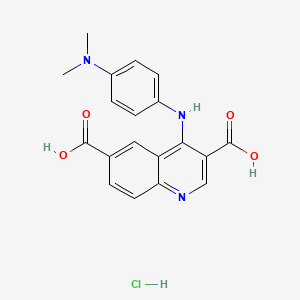 molecular formula C19H18ClN3O4 B7736682 4-[4-(Dimethylamino)anilino]quinoline-3,6-dicarboxylic acid;hydrochloride 