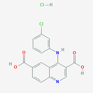 4-(3-Chloroanilino)quinoline-3,6-dicarboxylic acid;hydrochloride