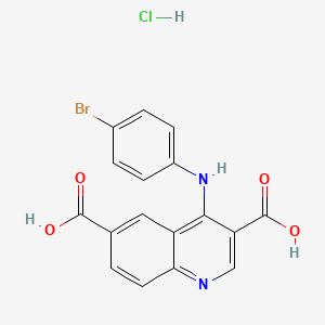 4-(4-Bromoanilino)quinoline-3,6-dicarboxylic acid;hydrochloride