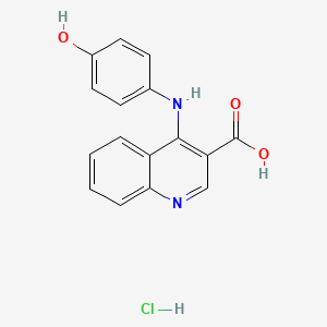 molecular formula C16H13ClN2O3 B7736701 4-(4-Hydroxyanilino)quinoline-3-carboxylic acid;hydrochloride 