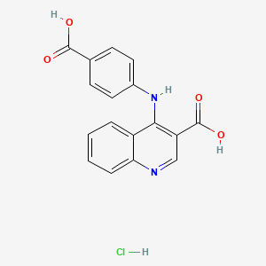 molecular formula C17H13ClN2O4 B7736703 4-(4-Carboxyanilino)quinoline-3-carboxylic acid;hydrochloride 
