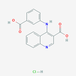 4-(3-Carboxyanilino)quinoline-3-carboxylic acid;hydrochloride