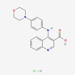 4-(4-Morpholin-4-ylanilino)quinoline-3-carboxylic acid;hydrochloride