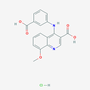 molecular formula C18H15ClN2O5 B7736717 4-(3-Carboxyanilino)-8-methoxyquinoline-3-carboxylic acid;hydrochloride 