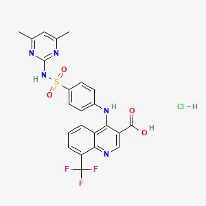 molecular formula C23H19ClF3N5O4S B7736755 4-[4-[(4,6-Dimethylpyrimidin-2-yl)sulfamoyl]anilino]-8-(trifluoromethyl)quinoline-3-carboxylic acid;hydrochloride 