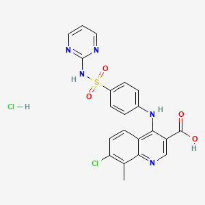 7-Chloro-8-methyl-4-[4-(pyrimidin-2-ylsulfamoyl)anilino]quinoline-3-carboxylic acid;hydrochloride