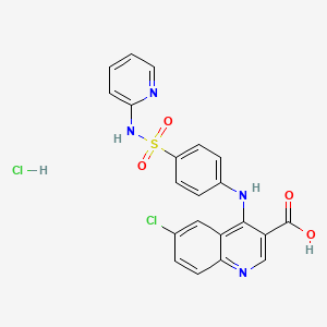 6-Chloro-4-[4-(pyridin-2-ylsulfamoyl)anilino]quinoline-3-carboxylic acid;hydrochloride