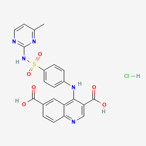 4-[4-[(4-Methylpyrimidin-2-yl)sulfamoyl]anilino]quinoline-3,6-dicarboxylic acid;hydrochloride