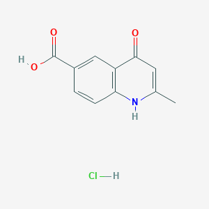 molecular formula C11H10ClNO3 B7736804 2-Methyl-4-oxo-1,4-dihydroquinoline-6-carboxylic acid hydrochloride 