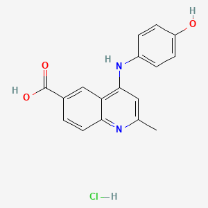 molecular formula C17H15ClN2O3 B7736811 4-(4-Hydroxyanilino)-2-methylquinoline-6-carboxylic acid;hydrochloride 