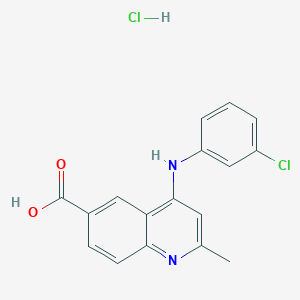 molecular formula C17H14Cl2N2O2 B7736817 4-(3-Chloroanilino)-2-methylquinoline-6-carboxylic acid;hydrochloride 
