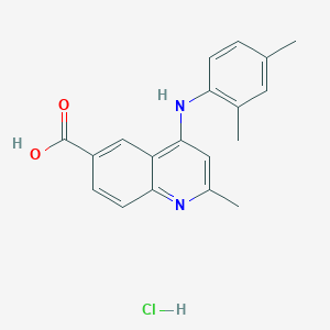 molecular formula C19H19ClN2O2 B7736823 4-(2,4-Dimethylanilino)-2-methylquinoline-6-carboxylic acid;hydrochloride 