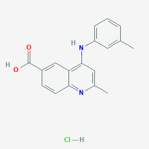 molecular formula C18H17ClN2O2 B7736825 2-Methyl-4-[(3-methylphenyl)amino]quinoline-6-carboxylic acid hydrochloride 