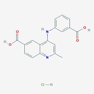 molecular formula C18H15ClN2O4 B7736834 4-(3-Carboxyanilino)-2-methylquinoline-6-carboxylic acid;hydrochloride 