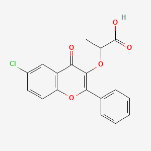 2-(6-Chloro-4-oxo-2-phenylchromen-3-yl)oxypropanoic acid