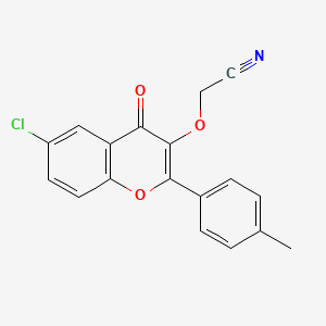 molecular formula C18H12ClNO3 B7737150 2-[6-Chloro-2-(4-methylphenyl)-4-oxochromen-3-yl]oxyacetonitrile 
