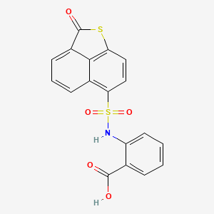molecular formula C18H11NO5S2 B7737209 2-[(3-Oxo-2-thiatricyclo[6.3.1.04,12]dodeca-1(12),4,6,8,10-pentaen-9-yl)sulfonylamino]benzoic acid 
