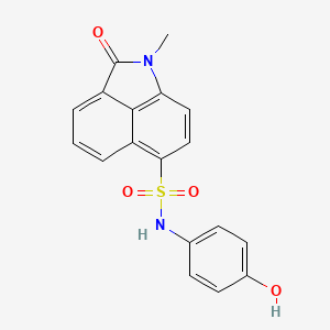 molecular formula C18H14N2O4S B7737272 N-(4-hydroxyphenyl)-1-methyl-2-oxo-1,2-dihydrobenzo[cd]indole-6-sulfonamide 