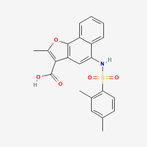 molecular formula C22H19NO5S B7737278 5-{[(2,4-Dimethylphenyl)sulfonyl]amino}-2-methylnaphtho[1,2-b]furan-3-carboxylic acid 